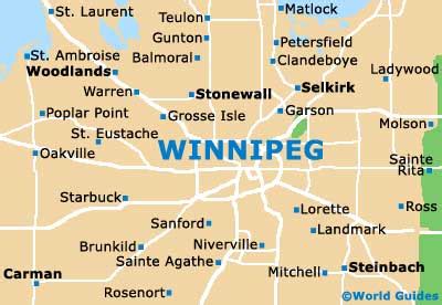 Cities Nearby Winnipeg, Canada .